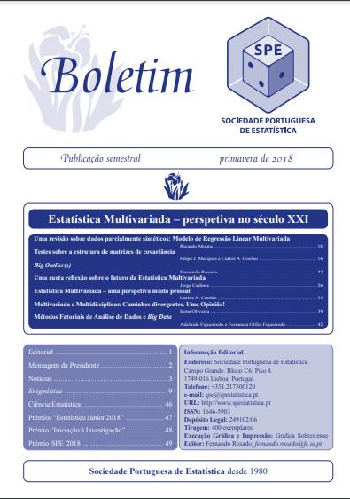 Estatística Multivariada – perspetiva no século XXI