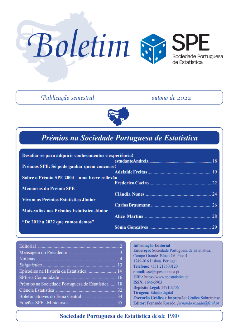 Prémios na Sociedade Portuguesa de Estatística